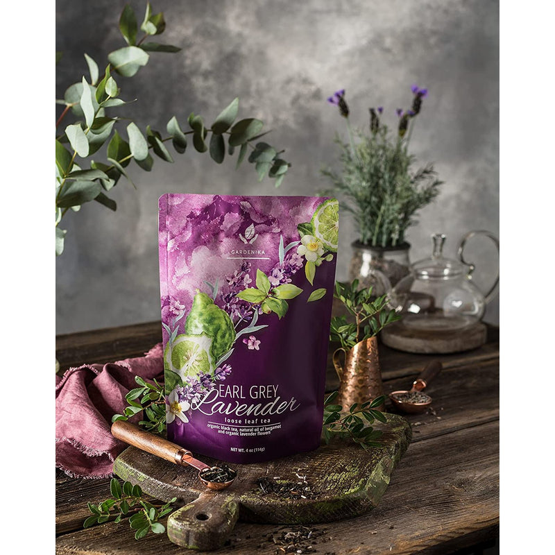 Gardenika Shop Earl Grey Lavender Tea, Black Tea with Bergamot - Organic & Kosher Loose Leaf Tea Dim Gray