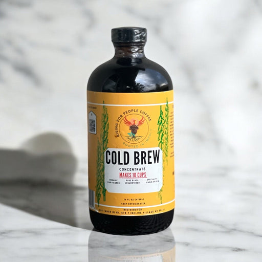 Rising For People Coffee Co. Original Concentrated Cold Brew Coffee — Medium-Dark Roast Whole Bean Coffee Coffee Light Gray 16oz,Case of 5,Case of 10