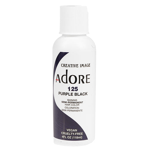 VIP Extensions Adore Semi-Permanent Hair Color, 4 fl oz Semi-Permanent Hair Color White Smoke 125 Purple Black
