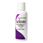 VIP Extensions Adore Semi-Permanent Hair Color, 4 fl oz Semi-Permanent Hair Color White Smoke 114 Violet Gem