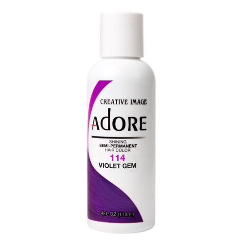 VIP Extensions Adore Semi-Permanent Hair Color, 4 fl oz Semi-Permanent Hair Color White Smoke 114 Violet Gem