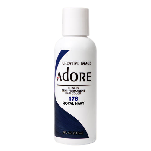 VIP Extensions Adore Semi-Permanent Hair Color, 4 fl oz Semi-Permanent Hair Color White Smoke 178 Royal Navy