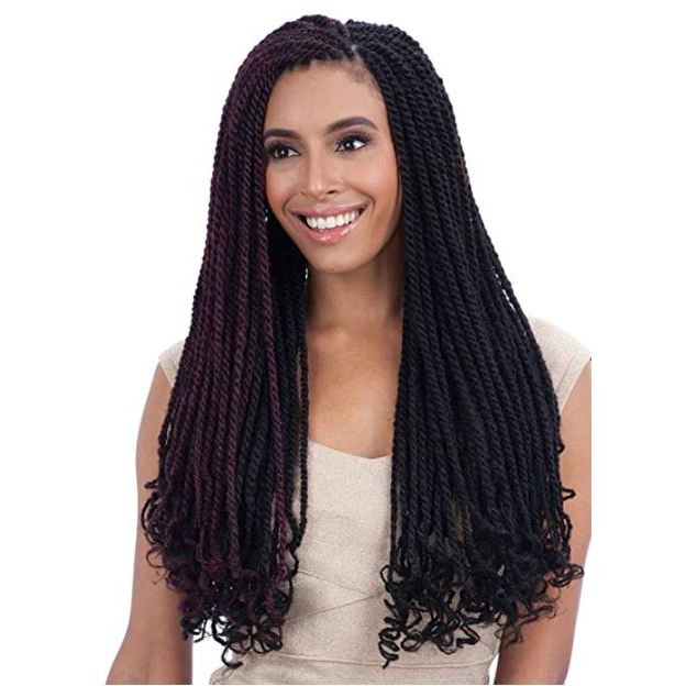 VIP Extensions FreeTress Equal Cuban Twist Braid, Double Strand 24" Braiding Hair White Smoke 1,1B,2,27,30,4