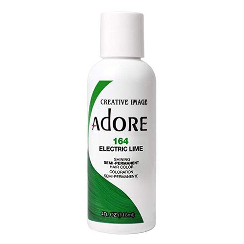 VIP Extensions Adore Semi-Permanent Hair Color, 4 fl oz Semi-Permanent Hair Color White Smoke 164 Electric Lime