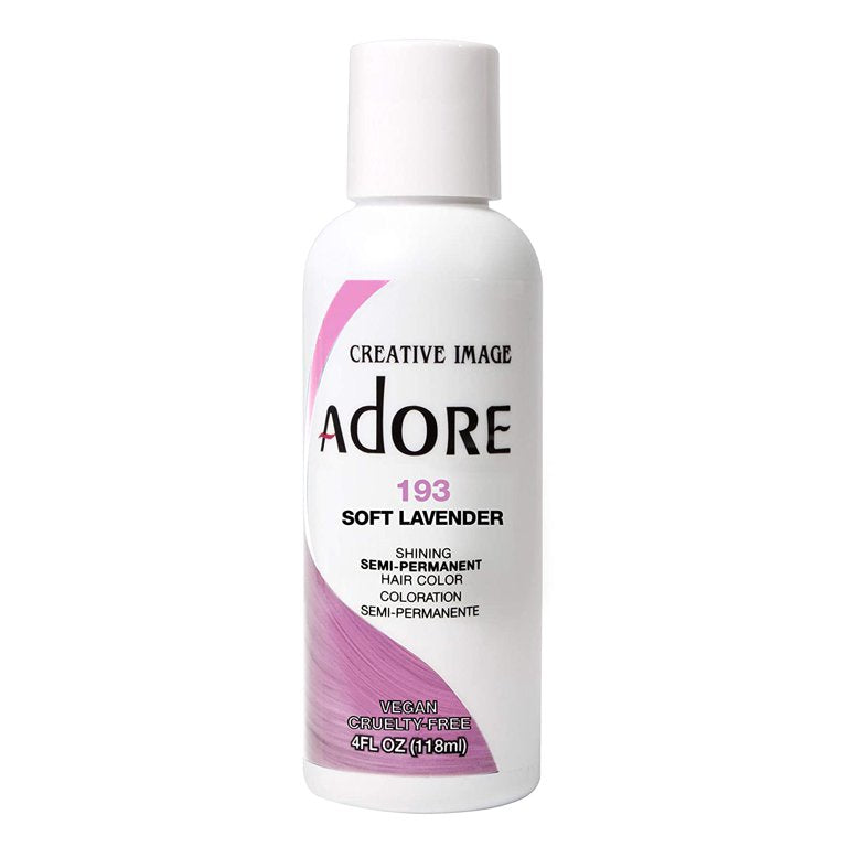 VIP Extensions Adore Semi-Permanent Hair Color, 4 fl oz Semi-Permanent Hair Color White Smoke 193 Soft Lavender