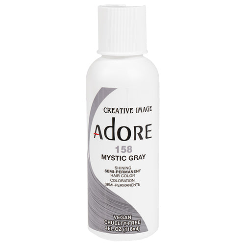 VIP Extensions Adore Semi-Permanent Hair Color, 4 fl oz Semi-Permanent Hair Color White Smoke 158 Mystic Gray