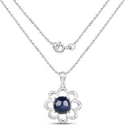 Bids.com 4.65 Carat Genuine Blue Sapphire .925 Sterling Silver Pendant Pendants White Smoke