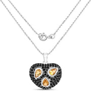 Bids.com 3.19 Carat Genuine Citrine and Black Spinel .925 Sterling Silver Pendant Pendants White Smoke