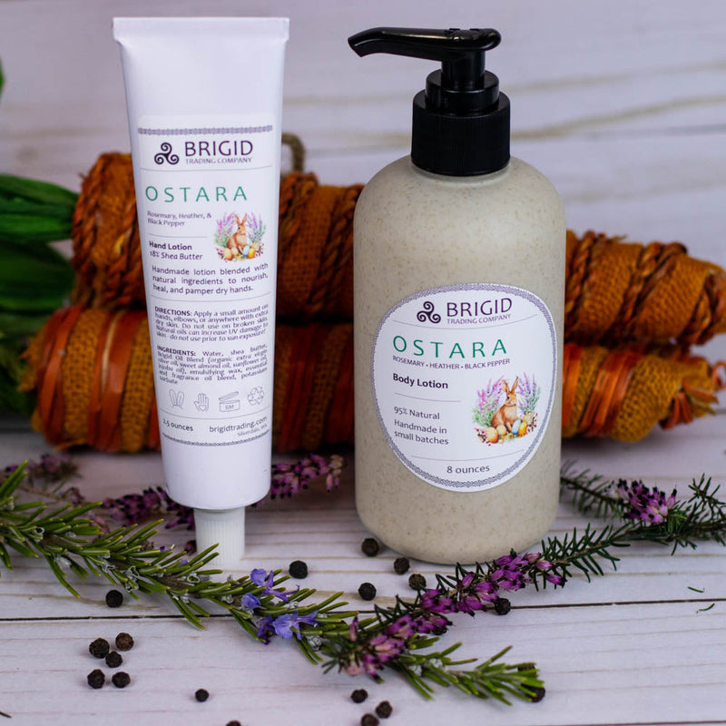 Brigid Trading Company Ostara Natural Body Lotion - Heather, Rosemary, and Black Pepper Body Lotion Gray 2 Ounce,4 Ounce,8 Ounce,8 Ounce w/Gift Box