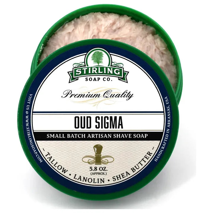 Stirling Soap Co Stirling Soap Co. Oud Sigma Shaving Collection Shaving Set Dark Slate Gray Shaving Soap 5.8 oz