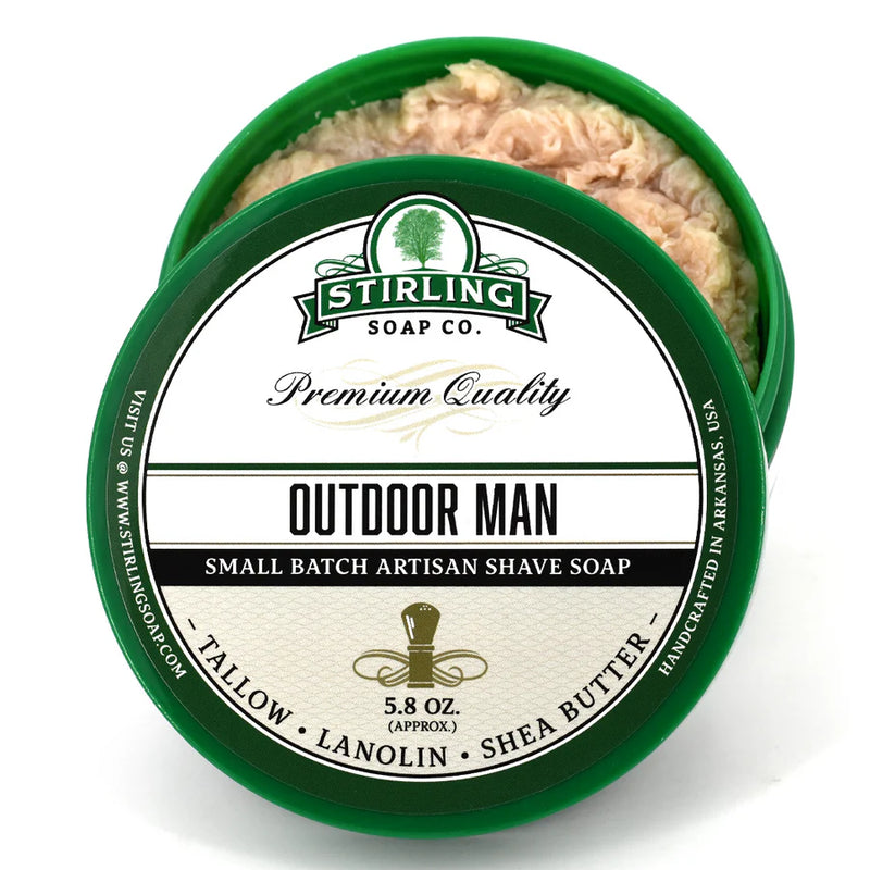 Stirling Soap Co. Stirling Soap Co. Outdoor Man Shave Soap Jar 5.8 Oz Shave Soap White Smoke