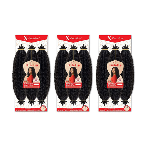 VIP Extensions Outre Crochet Braids X-Pression Twisted Up 3X Springy Afro Twist 16" Hair Extension White Smoke 1