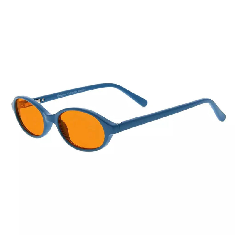 eyekeeper.com Oval Blue Light Blocking Eyeglasses for Kids DSK01 Eyeglasses White Smoke Blue / without magnification