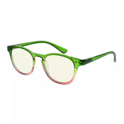 eyekeeper.com Oval Blue Light Filter Reading Glasses Cute Computer Readers UVR144 Eyeglasses White Smoke Green Pink / without magnification,Green Pink / +0.50,Green Pink / +0.75,Green Pink / +1.00,Green Pink / +1.25,Green Pink / +1.50,Green Pink / +1.75,Green Pink / +2.00,Green Pink / +2.25,Green Pink / +2.50,Green Pink / +2.75,Green Pink / +3.00,Green Pink