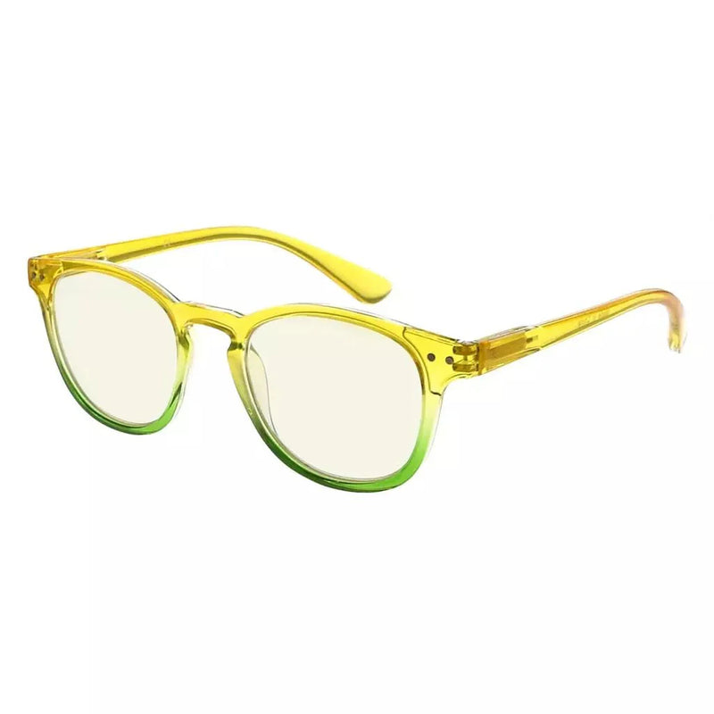 eyekeeper.com Oval Blue Light Filter Reading Glasses Cute Computer Readers UVR144 Eyeglasses White Smoke Yellow Green / without magnification,Yellow Green / +0.50,Yellow Green / +0.75,Yellow Green / +1.00,Yellow Green / +1.25,Yellow Green / +1.50,Yellow Green / +1.75,Yellow Green / +2.00,Yellow Green / +2.25,Yellow Green / +2.50,Yellow Green / +2.75,Yellow G