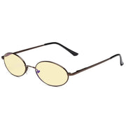 eyekeeper.com Oval Metal Blue Light Blocking Eyeglasses for Kids TMK1803 Eyeglasses White Smoke Brown / without magnification