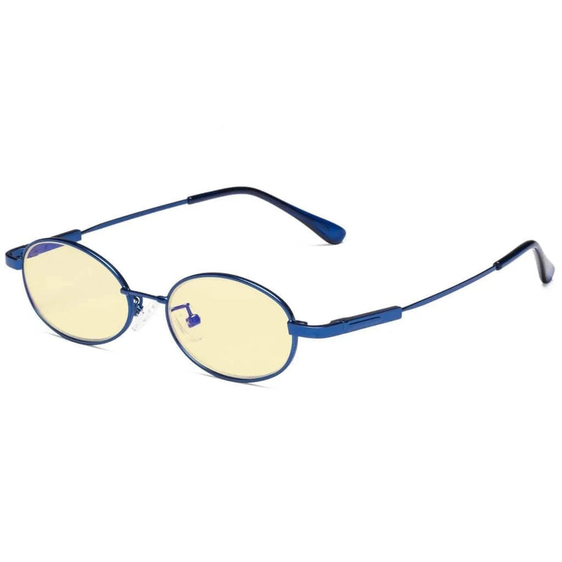 eyekeeper.com Oval Metal Blue Light Blocking Eyeglasses for Kids TMK1803 Eyeglasses White Smoke Blue / without magnification