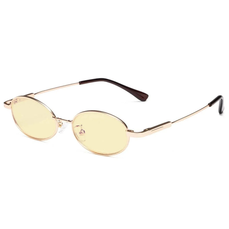 eyekeeper.com Oval Metal Blue Light Blocking Eyeglasses for Kids TMK1803 Eyeglasses White Smoke Gold / without magnification