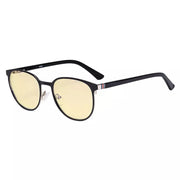eyekeeper.com Oval Metal Blue Light Blocking Eyeglasses LX19004-BB60 Eyeglasses White Smoke Black Gold / without magnification