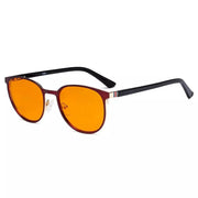eyekeeper.com Oval Blue Light Blocking Metal Eyeglasses LX19004-BB98 Eyeglasses White Smoke Red / without magnification