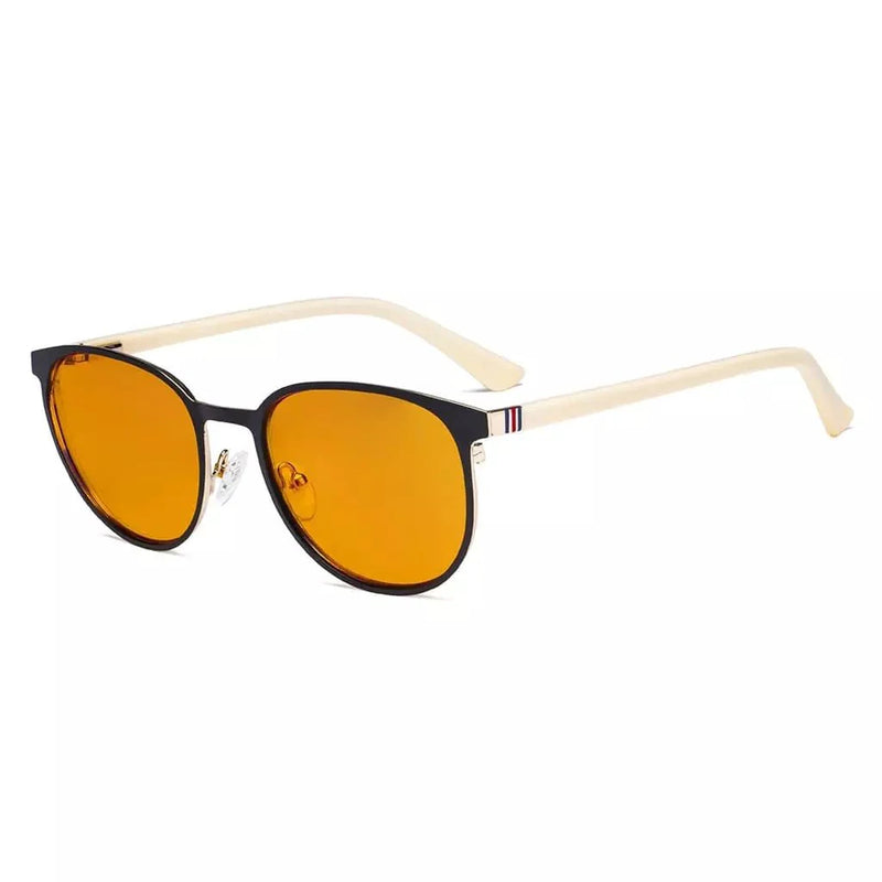 eyekeeper.com Oval Blue Light Blocking Metal Eyeglasses LX19004-BB98 Eyeglasses White Smoke Red / without magnification
