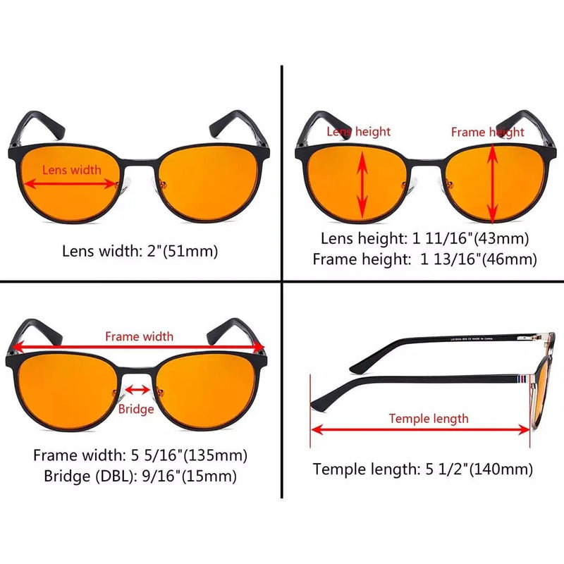 eyekeeper.com Oval Blue Light Blocking Metal Eyeglasses LX19004-BB98 Eyeglasses White Smoke Red / without magnification