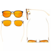 eyekeeper.com Oval Blue Light Blocking Metal Eyeglasses LX19004-BB98 Eyeglasses White Smoke Red / without magnification