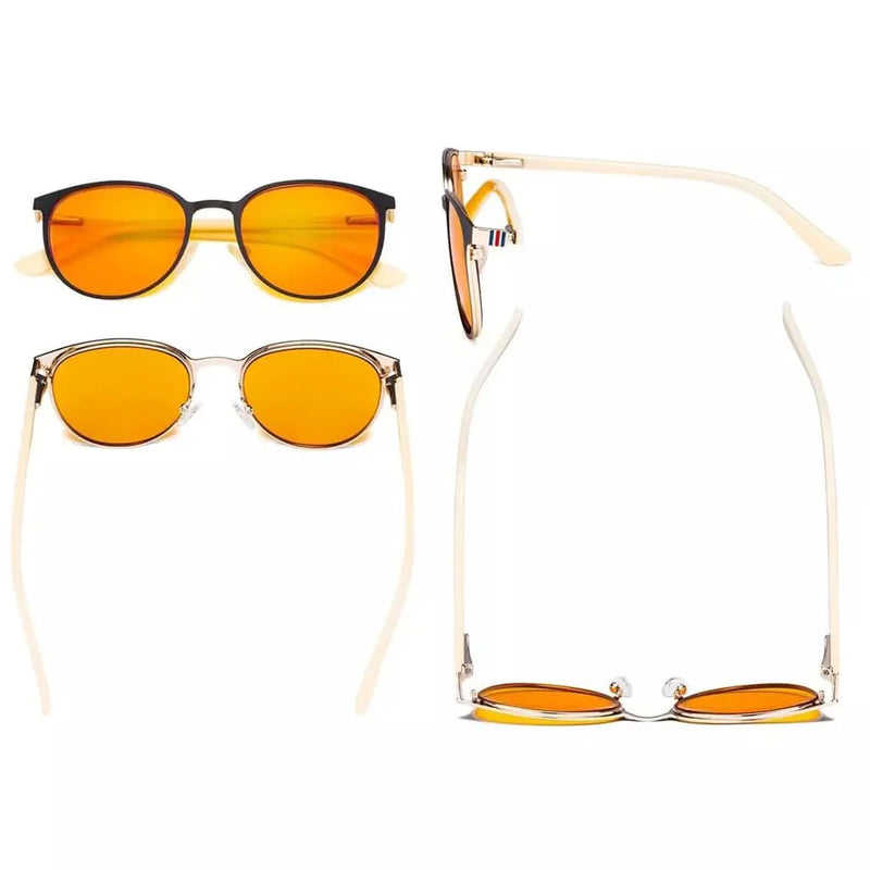 eyekeeper.com Oval Blue Light Blocking Metal Eyeglasses LX19004-BB98 Eyeglasses White Smoke Red / without magnification