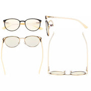 eyekeeper.com Oval Metal Blue Light Filter Eyeglasses LX19004-BB40 Eyeglasses White Smoke Black Gold / without magnification,Black Gunmetal / without magnification,Red / without magnification