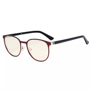 eyekeeper.com Oval Metal Blue Light Filter Eyeglasses LX19004-BB40 Eyeglasses White Smoke Red / without magnification