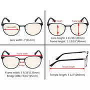 eyekeeper.com Oval Metal Blue Light Filter Eyeglasses LX19004-BB40 Eyeglasses White Smoke Black Gold / without magnification,Black Gunmetal / without magnification,Red / without magnification