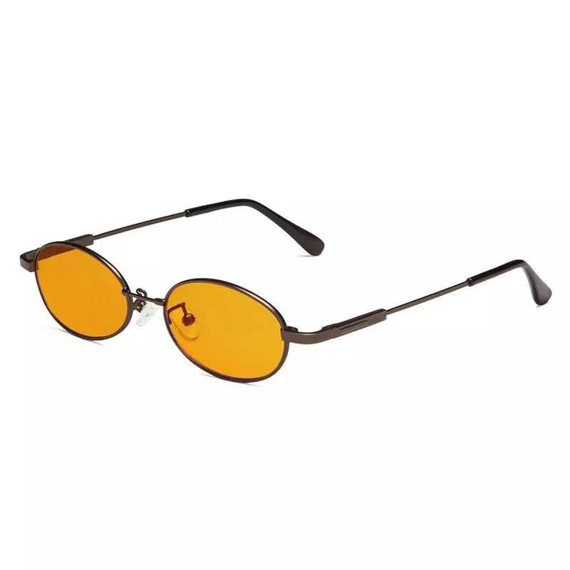 eyekeeper.com Oval Metal Frame Blue Light Blocking Eyeglasses Kids DSK1803 Eyeglasses White Smoke Brown / without magnification