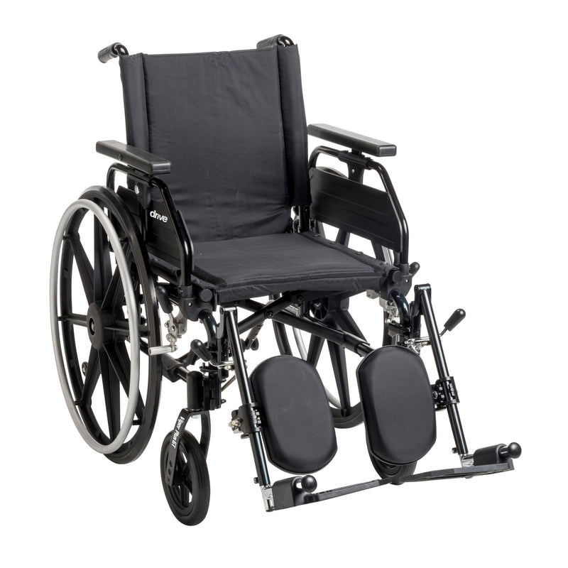 RIO Medical Supplies Viper Plus GT Wheelchair with Universal Armrests, Elevating Legrests, 20" Seat White Smoke