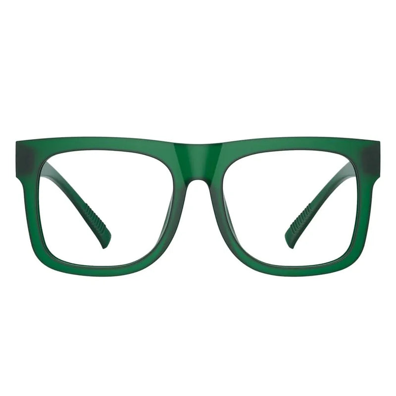 eyekeeper.com Large Frame 30% Blue Light Blocking Metalless Screwless Glasses R2316-B15 Eyeglasses White Smoke Green / without magnification