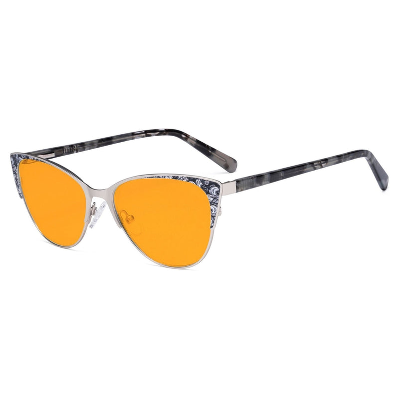 eyekeeper.com Cat-eye Design Blue Light Blocking Eyeglasses LX19044-BB98 Eyeglasses Dark Slate Gray Silver / without magnification