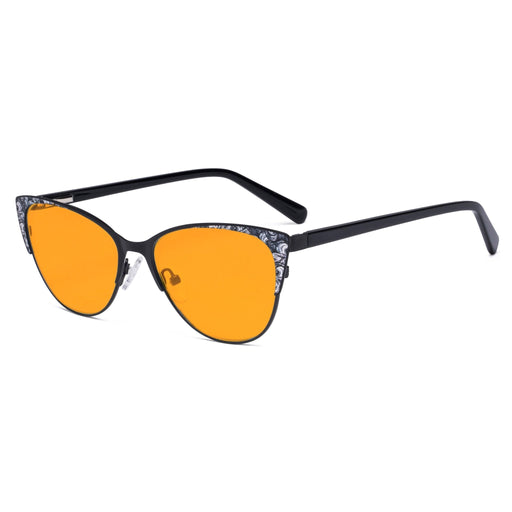 eyekeeper.com Cat-eye Design Blue Light Blocking Eyeglasses LX19044-BB98 Eyeglasses White Smoke Black / without magnification
