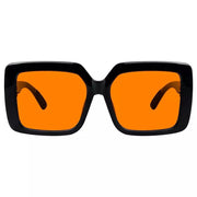 eyekeeper.com Oversized 100% Blue Blocking Glasses Orange Lens Metalless Screwless R2311-B98 Eyeglasses Dark Orange Black / without magnification