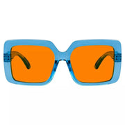 eyekeeper.com Oversized 100% Blue Blocking Glasses Orange Lens Metalless Screwless R2311-B98 Eyeglasses Dark Orange Light Blue / without magnification