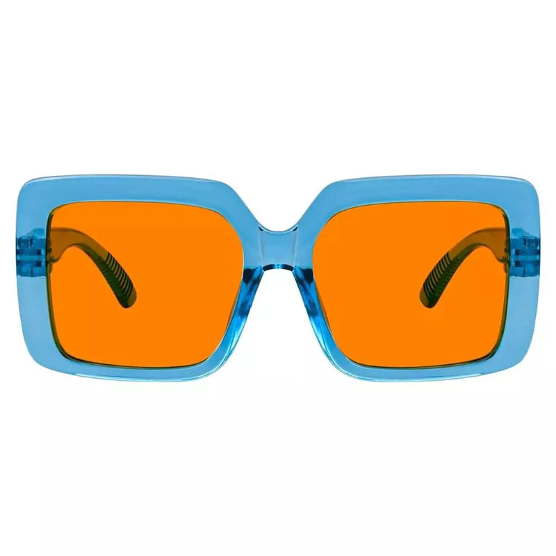 eyekeeper.com Oversized 100% Blue Blocking Glasses Orange Lens Metalless Screwless R2311-B98 Eyeglasses Dark Orange Light Blue / without magnification