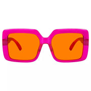 eyekeeper.com Oversized 100% Blue Blocking Glasses Orange Lens Metalless Screwless R2311-B98 Eyeglasses Dark Orange Rose / without magnification