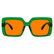 eyekeeper.com Oversized 100% Blue Blocking Glasses Orange Lens Metalless Screwless R2311-B98 Eyeglasses Dark Orange Green / without magnification