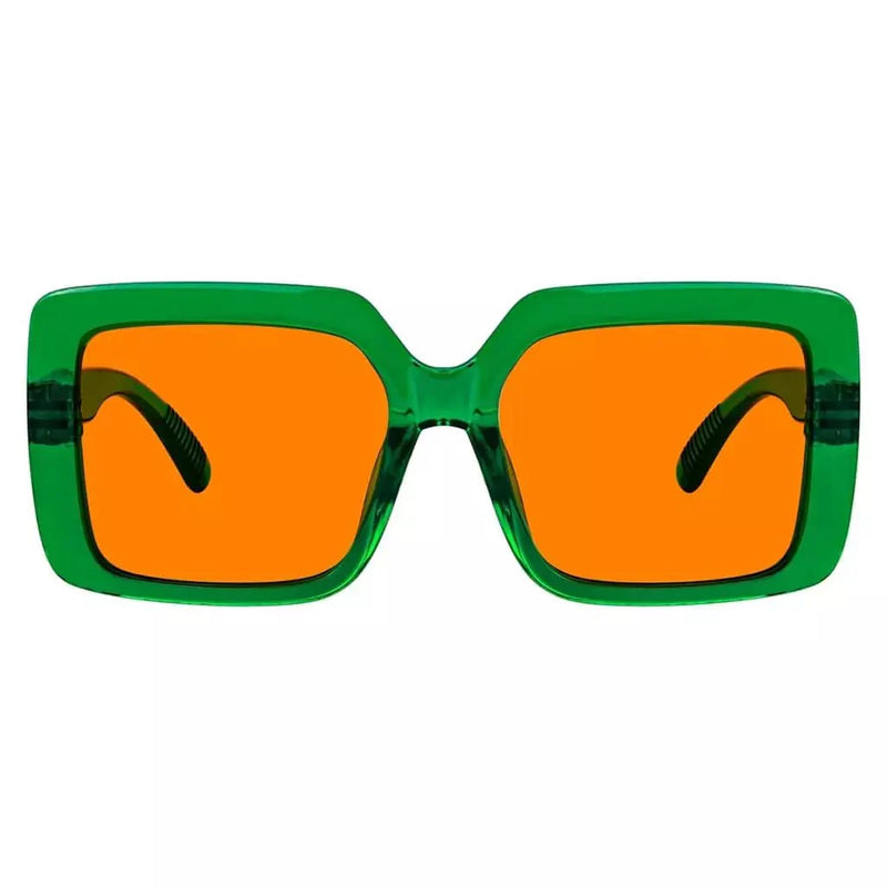 eyekeeper.com Oversized 100% Blue Blocking Glasses Orange Lens Metalless Screwless R2311-B98 Eyeglasses Dark Orange Green / without magnification