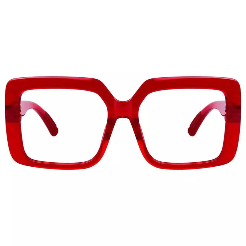 eyekeeper.com Oversized 30% Blue Light Blocking Glasses Metalless Screwless Eyewear R2311-B15 Eyeglasses White Smoke Red / without magnification