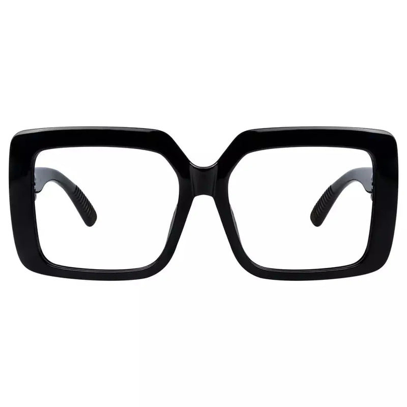 eyekeeper.com Oversized 30% Blue Light Blocking Glasses Metalless Screwless Eyewear R2311-B15 Eyeglasses White Smoke Black / without magnification
