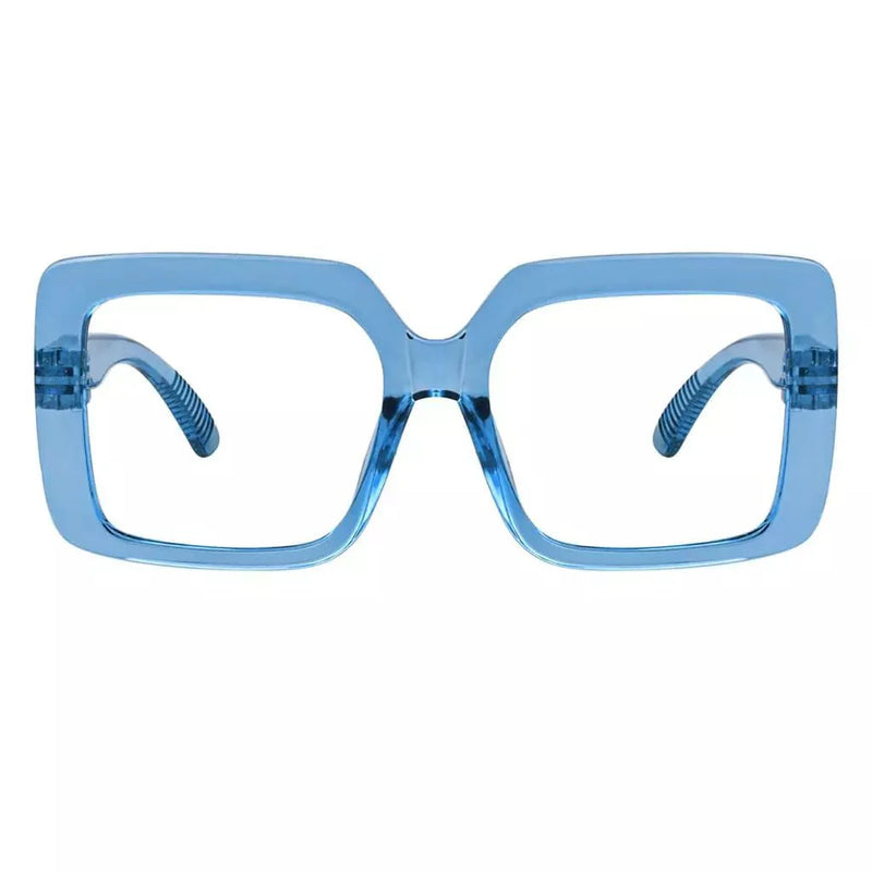eyekeeper.com Oversized 30% Blue Light Blocking Glasses Metalless Screwless Eyewear R2311-B15 Eyeglasses White Smoke Light Blue / without magnification
