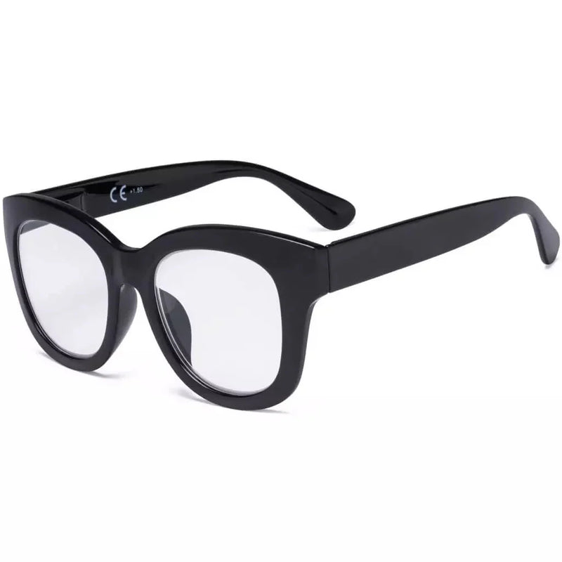 eyekeeper.com Oversized Retro Reading Glasses Thick Square Design Readers FH1555 Eyeglasses Dark Slate Gray Black / without magnification,Black / +0.50,Black / +0.75,Black / +1.00,Black / +1.25,Black / +1.50,Black / +1.75,Black / +2.00,Black / +2.25,Black / +2.50,Black / +2.75,Black / +3.00,Black / +3.25,Black / +3.50,Black / +3.75,Black / +4.00