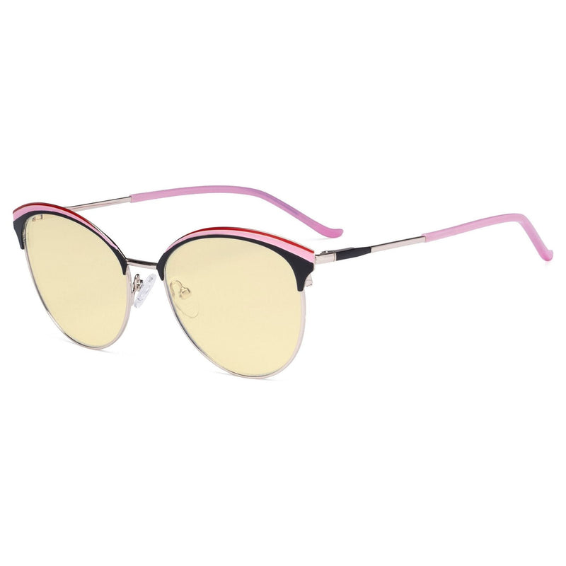 eyekeeper.com Oval Blue Light Blocking Eyeglasses LX19030-BB60 Eyeglasses Wheat Pink / without magnification
