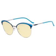 eyekeeper.com Oval Blue Light Blocking Eyeglasses LX19030-BB60 Eyeglasses White Smoke Blue / without magnification