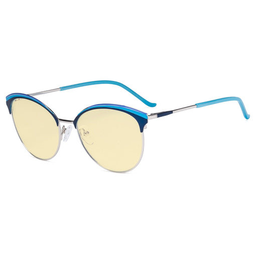 eyekeeper.com Oval Blue Light Blocking Eyeglasses LX19030-BB60 Eyeglasses White Smoke Blue / without magnification