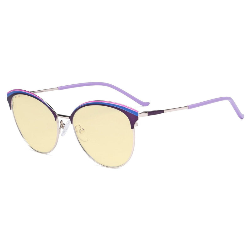 eyekeeper.com Oval Blue Light Blocking Eyeglasses LX19030-BB60 Eyeglasses Bisque Purple / without magnification